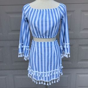 Shein Boho Striped Tassel Detail Set (S)